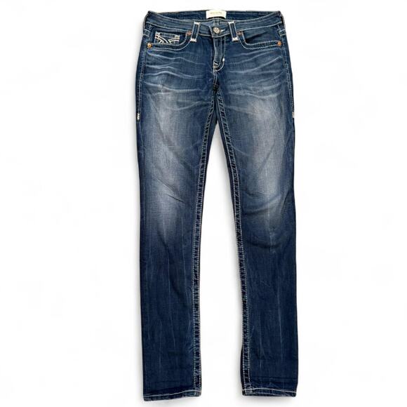 Big Star Y2K Women’s Jenae Skinny Blue Denim Jeans Thick Stitch Cowgirl Sz.27R - Picture 3 of 7